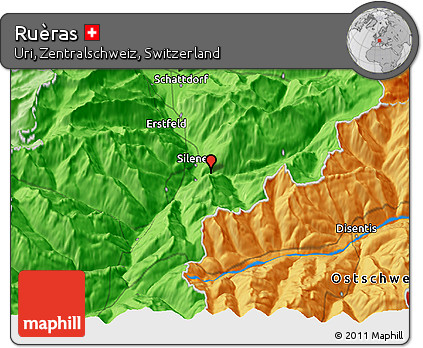 Political 3D Map of Ruèras