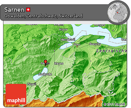 Political 3D Map of Sarnen