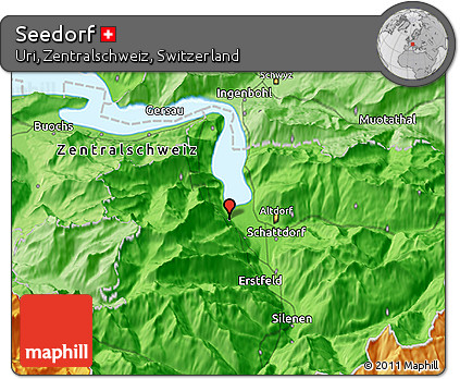Political 3D Map of Seedorf