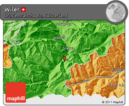 Political 3D Map of Wiler