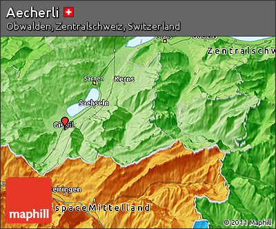 Political 3D Map of Aecherli