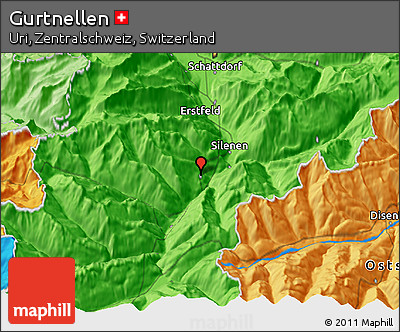 Political 3D Map of Gurtnellen