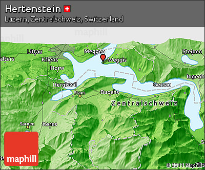 Political 3D Map of Hertenstein
