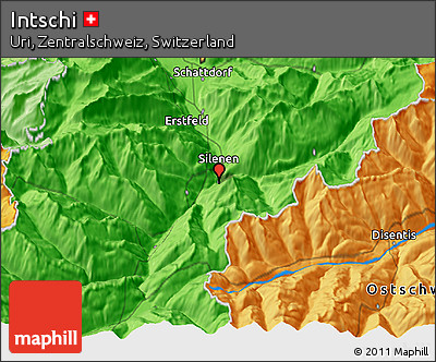Political 3D Map of Intschi