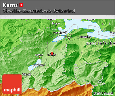 Political 3D Map of Kerns