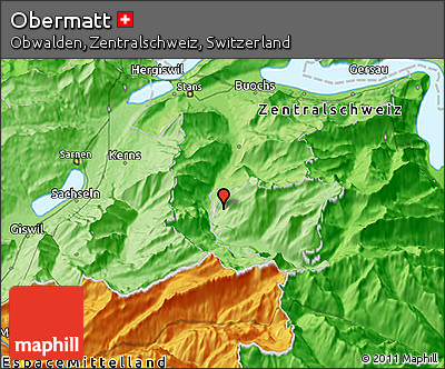 Political 3D Map of Obermatt
