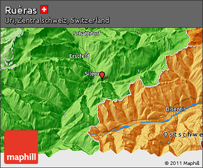 Political 3D Map of Ruèras