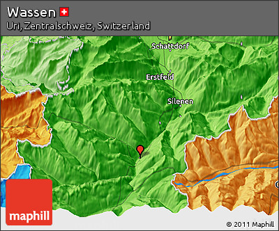 Political 3D Map of Wassen