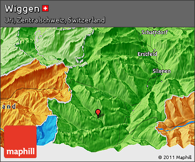 Political 3D Map of Wiggen