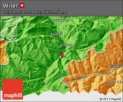 Political 3D Map of Wiler