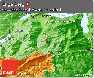 Political 3D Map of Engelberg