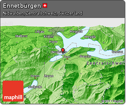 Political 3D Map of Ennetbürgen