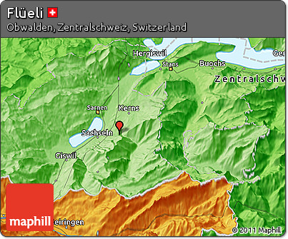Political 3D Map of Flüeli