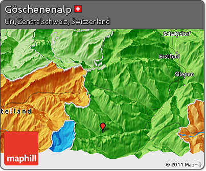 Political 3D Map of Göschenenalp