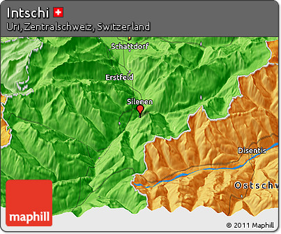 Political 3D Map of Intschi