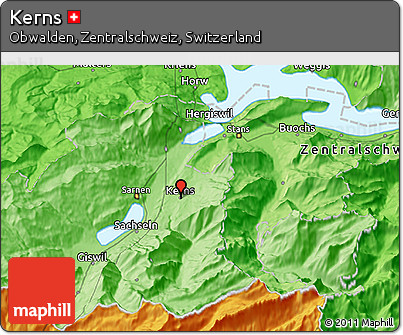 Political 3D Map of Kerns
