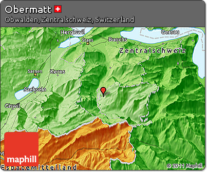 Political 3D Map of Obermatt