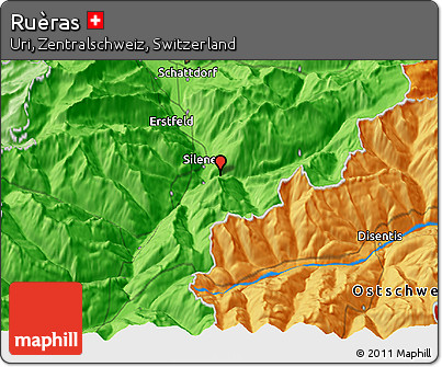 Political 3D Map of Ruèras