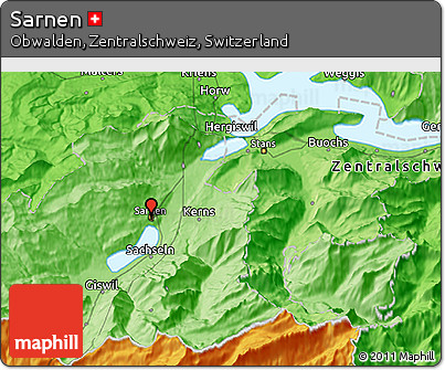 Political 3D Map of Sarnen