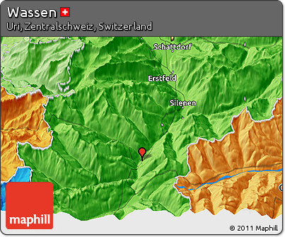 Political 3D Map of Wassen