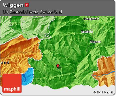 Political 3D Map of Wiggen