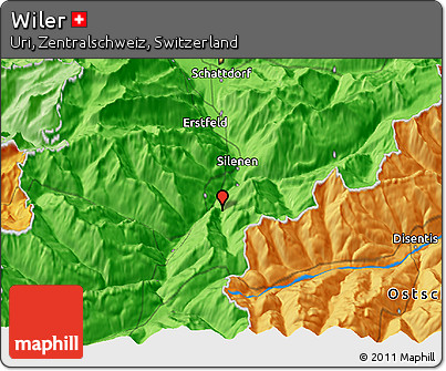 Political 3D Map of Wiler
