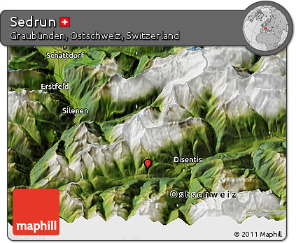 Satellite 3D Map of Sedrun