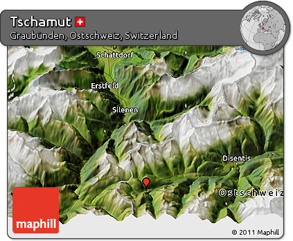 Satellite 3D Map of Tschamut