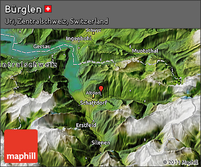 Satellite 3D Map of Bürglen