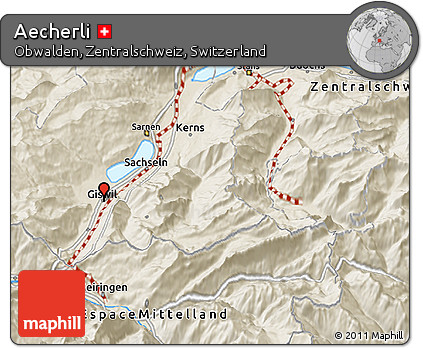 Shaded Relief 3D Map of Aecherli