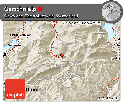 Shaded Relief 3D Map of Gerschnialp