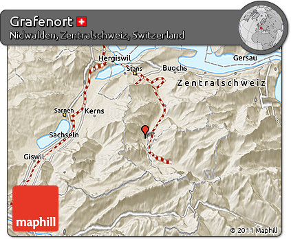 Shaded Relief 3D Map of Grafenort