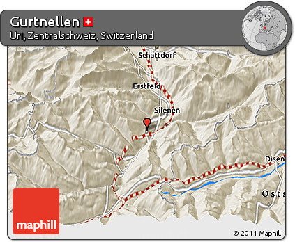Shaded Relief 3D Map of Gurtnellen