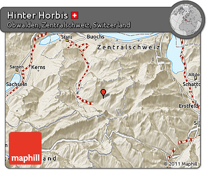 Shaded Relief 3D Map of Hinter Horbis