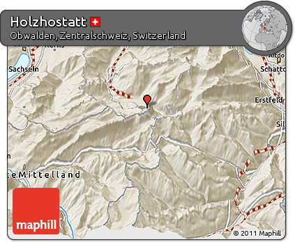 Shaded Relief 3D Map of Holzhostatt