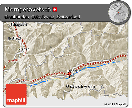 Shaded Relief 3D Map of Mompetavetsch