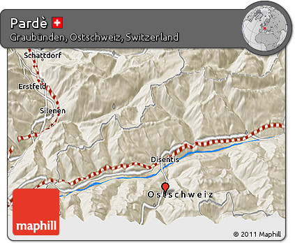 Shaded Relief 3D Map of Pardè