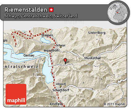 Shaded Relief 3D Map of Riemenstalden