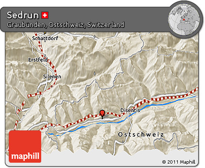 Shaded Relief 3D Map of Sedrun