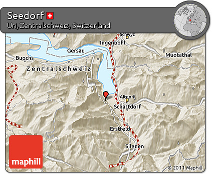 Shaded Relief 3D Map of Seedorf