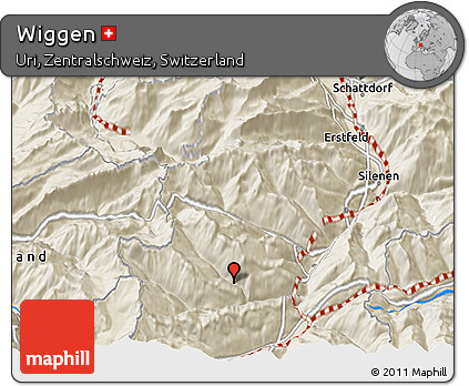 Shaded Relief 3D Map of Wiggen