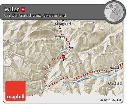 Shaded Relief 3D Map of Wiler