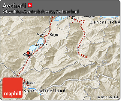 Shaded Relief 3D Map of Aecherli