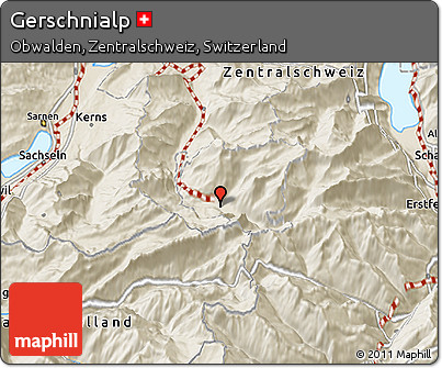 Shaded Relief 3D Map of Gerschnialp