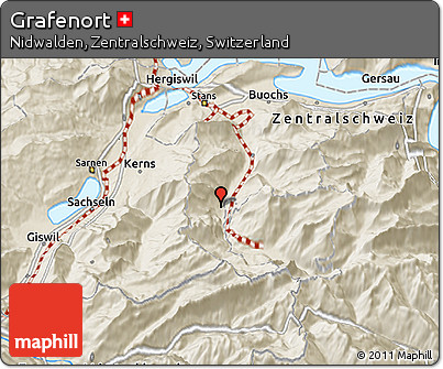 Shaded Relief 3D Map of Grafenort