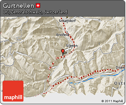 Shaded Relief 3D Map of Gurtnellen