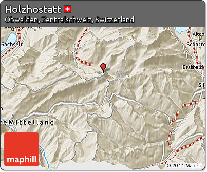 Shaded Relief 3D Map of Holzhostatt