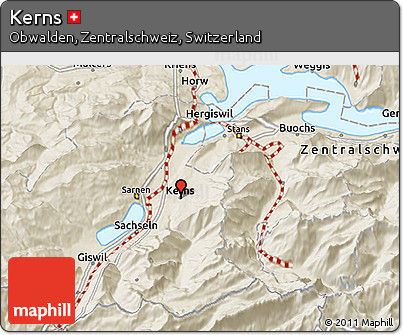 Shaded Relief 3D Map of Kerns