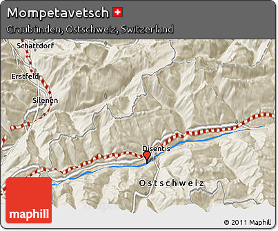 Shaded Relief 3D Map of Mompetavetsch