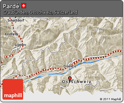 Shaded Relief 3D Map of Pardè